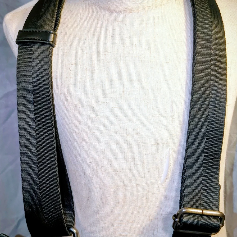 Calvin Klein Black Pebble Leather Textured Messenger Crossbody Bag Purse - Picture 11 of 14